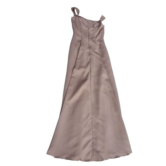 Vintage Watters and Watters Champagne Satin Bridesmaid Dress Size 2 - Picture 9 of 15